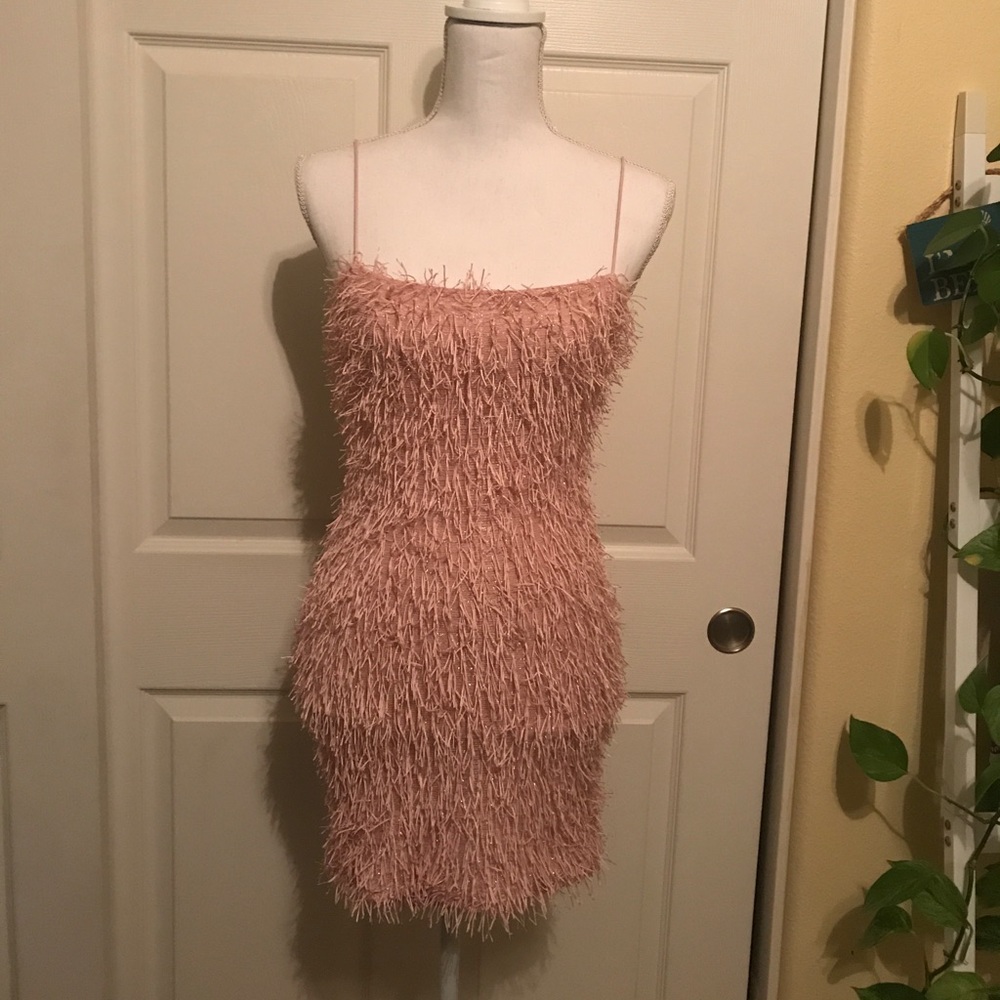 Forever21 Light Pink Fringe Mini Dress